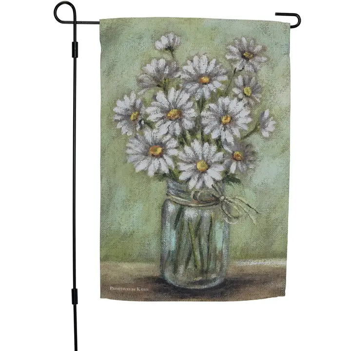 Garden Flag Jar of Daisies