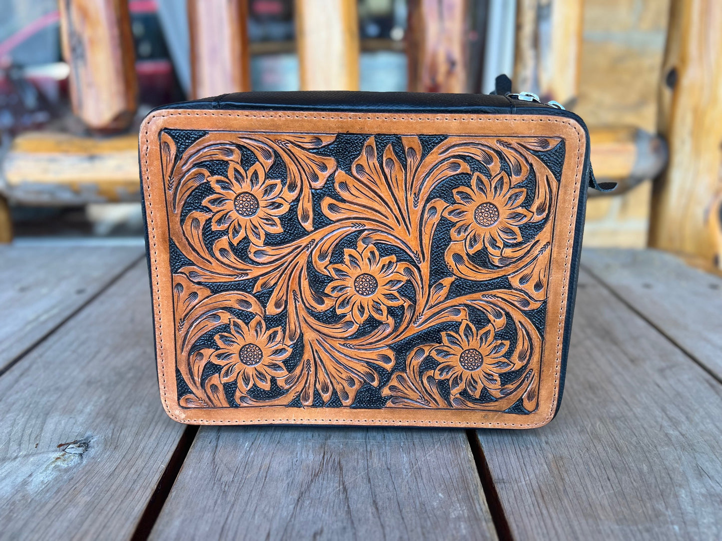 Black White Cowhide Medium Jewelry Case
