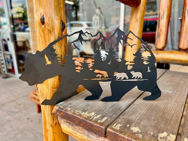 Black Bear Metal Wall Decor
