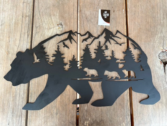 Black Bear Metal Wall Decor