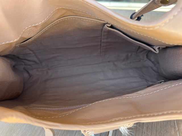 Cowhide Purse with Turquoise Stone