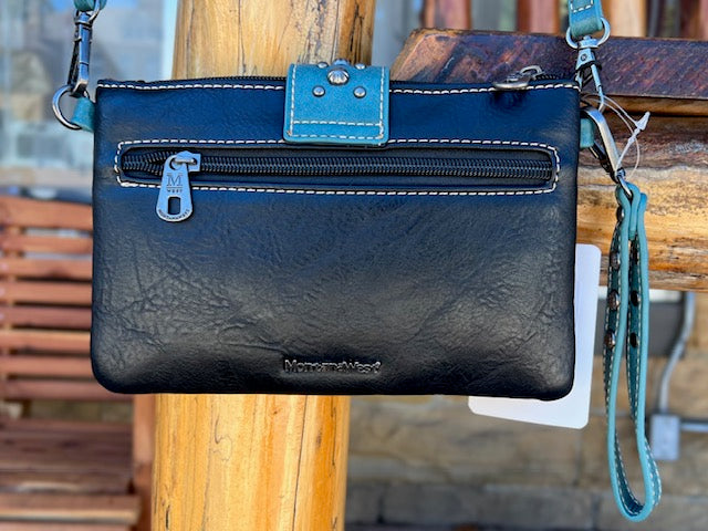 Black and Turquoise Studded Crossbody/Wrislet