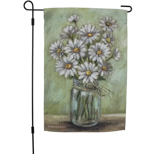 Garden Flag Jar of Daisies