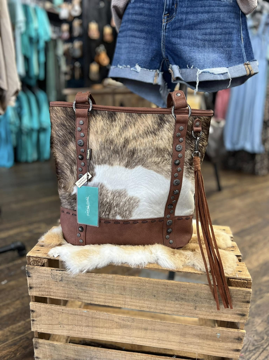 Trinity Ranch Hair-On Cowhide Collection Concealed Cary Tote Bag