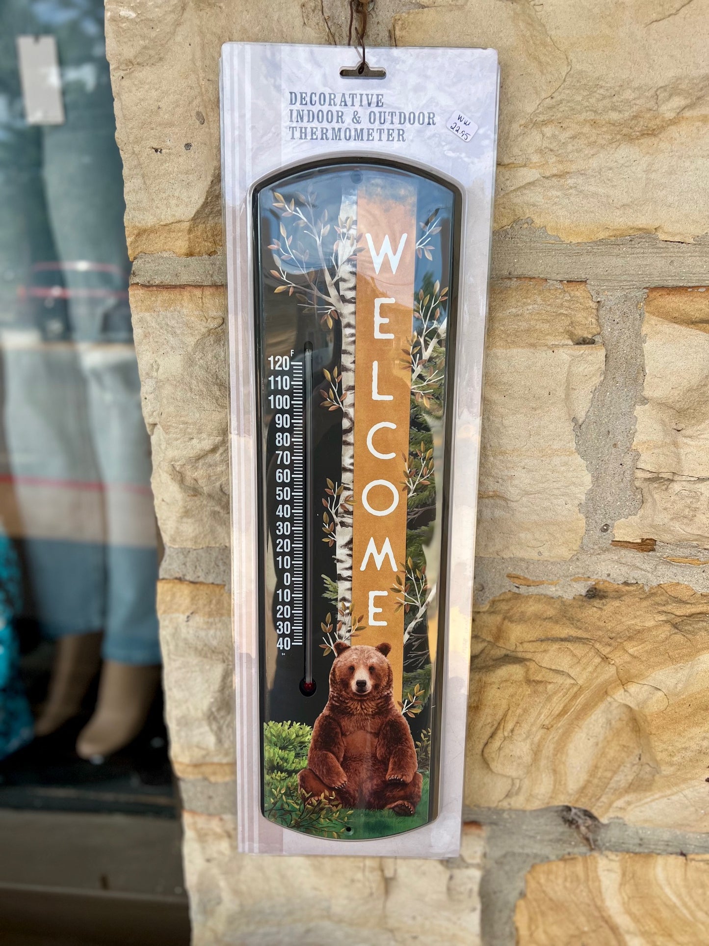 Welcome Bear Indoor and Outdoor Thermometer
