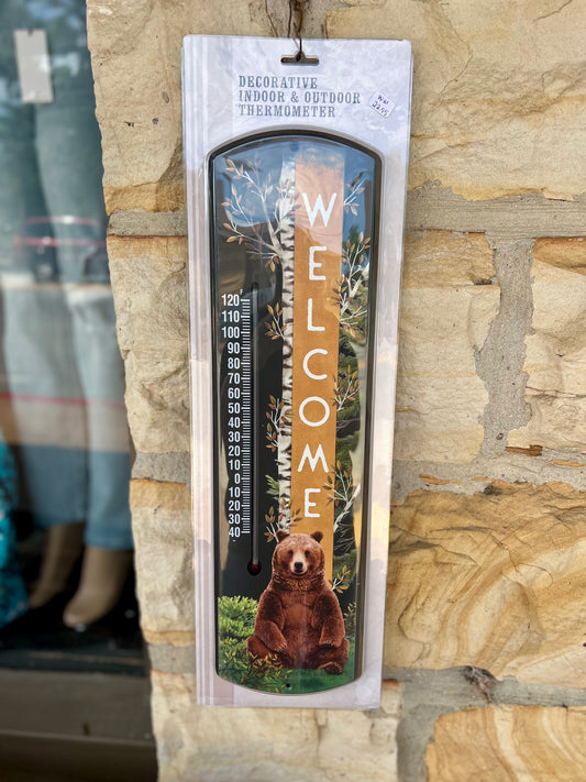 Welcome Bear Indoor and Outdoor Thermometer