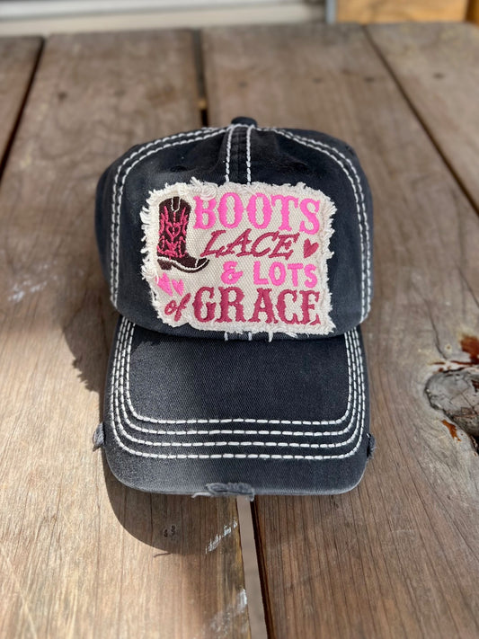 "Boots, Lace, and Lots of Grace" Hat