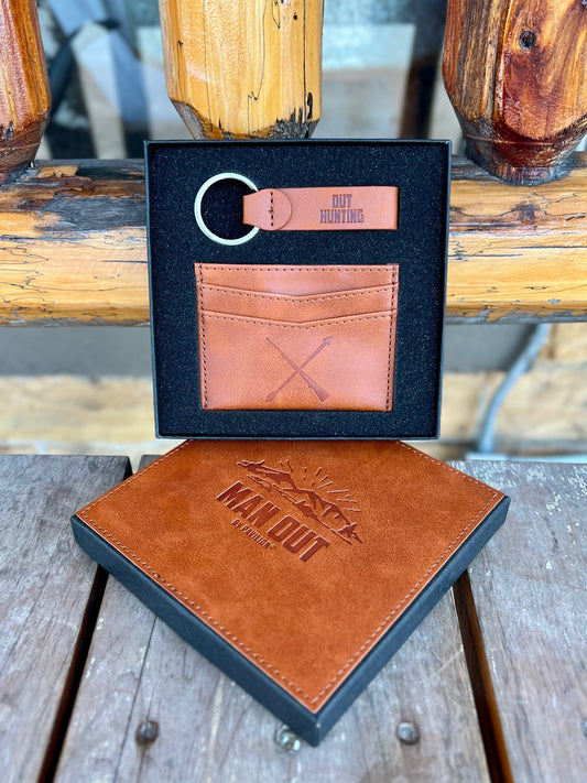 "Out Hunting"  Leather Keyring and Wallet Set