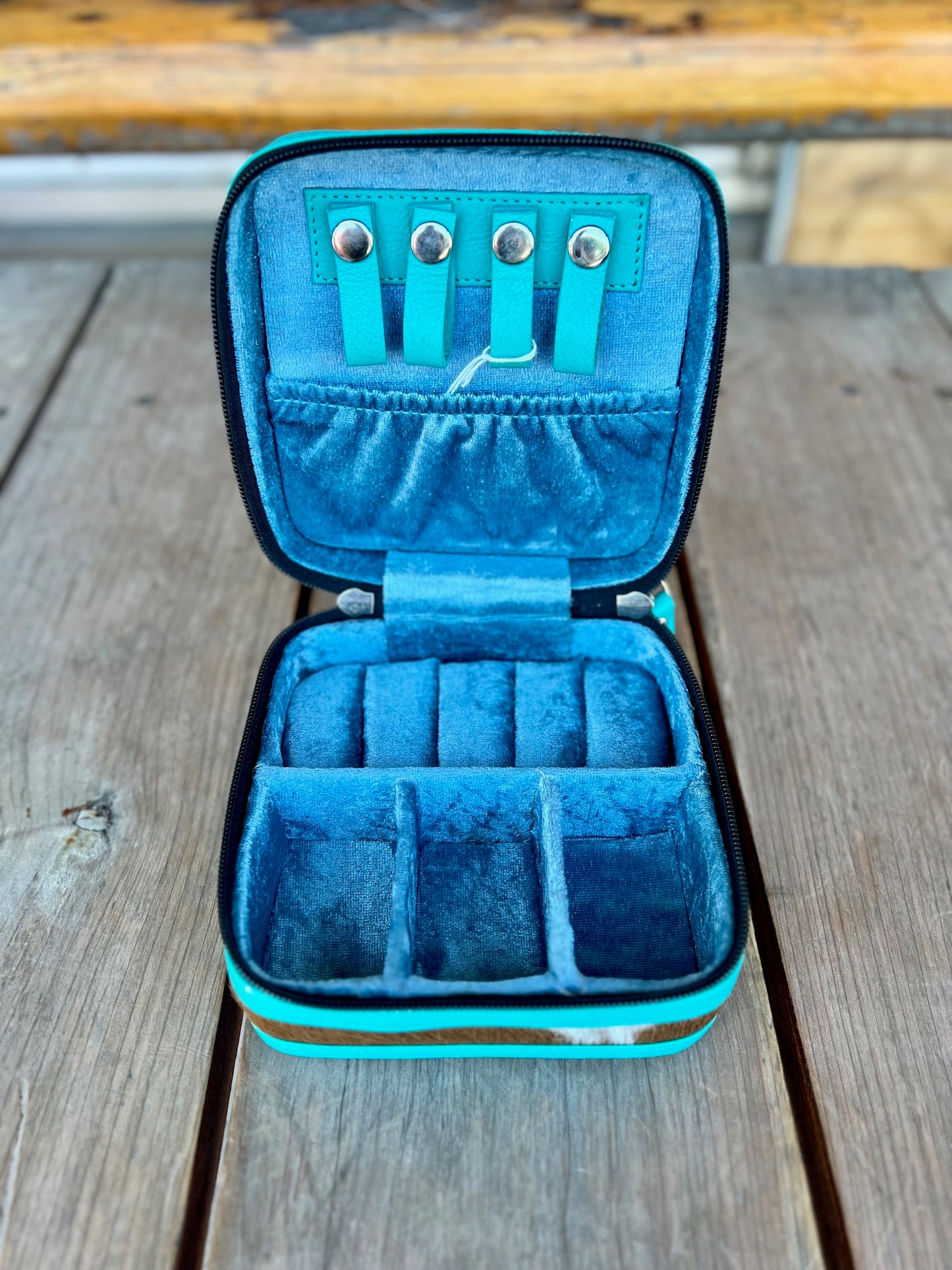 Tooled leather and cowhide  Jewelry Case