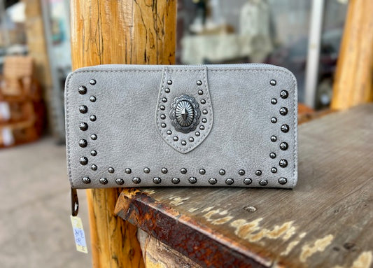 Gray studded wallet