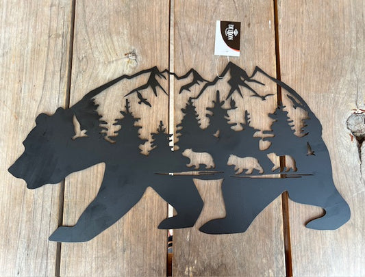 Black Bear Metal Wall Decor