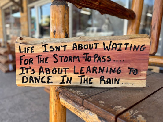"Life Isn't About Waiting For the Storm to Pass..." Sign