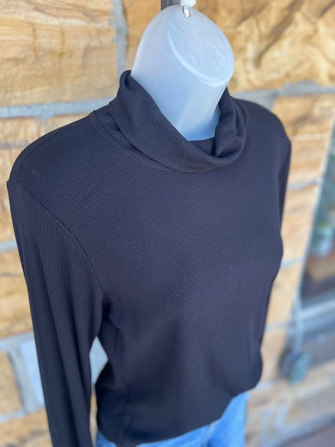 Ribbed  Black Turtleneck