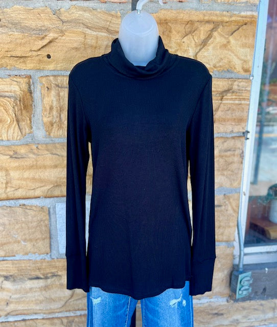 Ribbed  Black Turtleneck