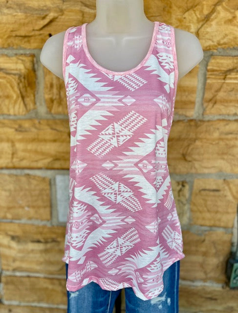 Pink Geo Print Tank