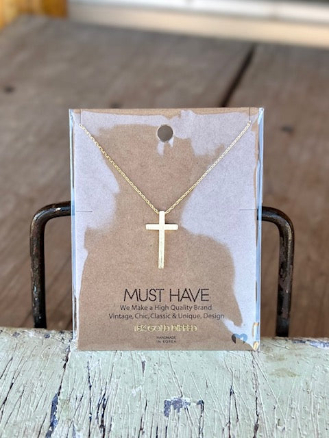 18k Gold Dipped Cross Necklace