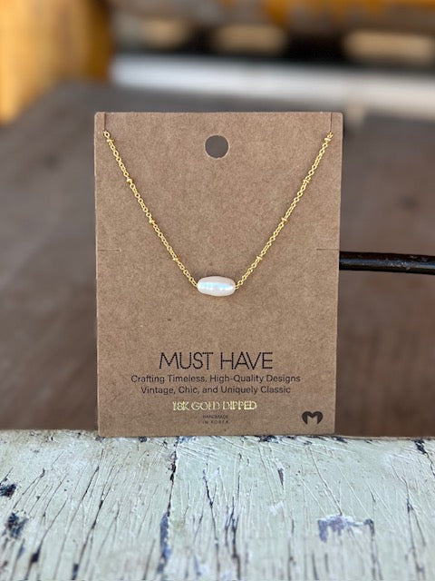 18k Gold Dipped Pearl Necklace