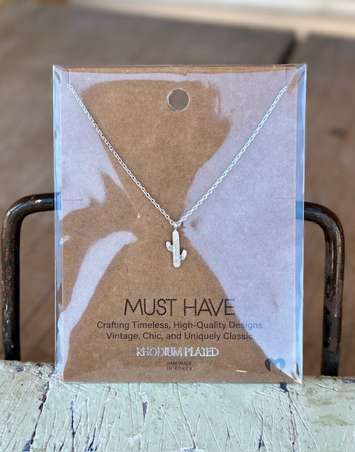 Silver Cactus Necklace