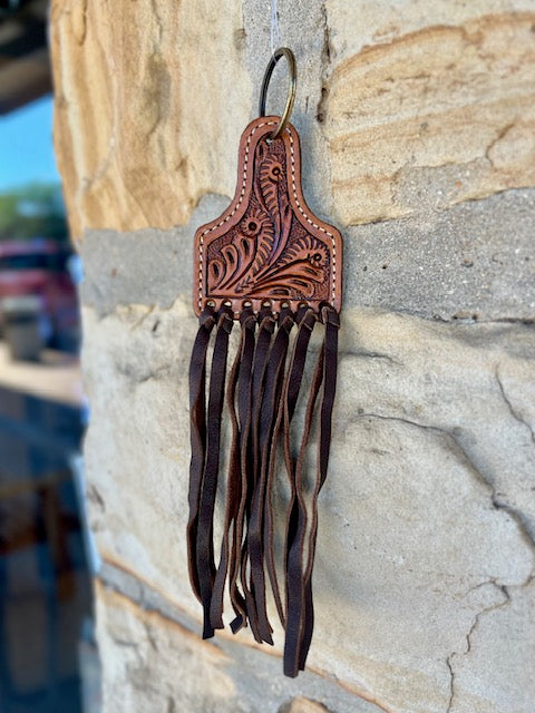 Tooled Leather Keychain