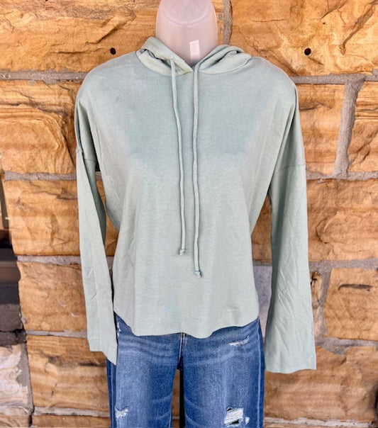 Dusty Mint Cropped Hoodie