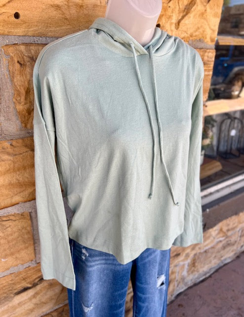 Dusty Mint Cropped Hoodie