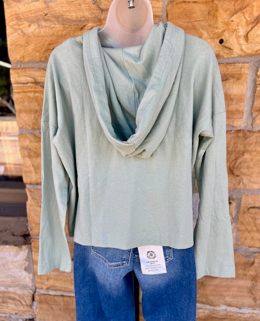 Dusty Mint Cropped Hoodie