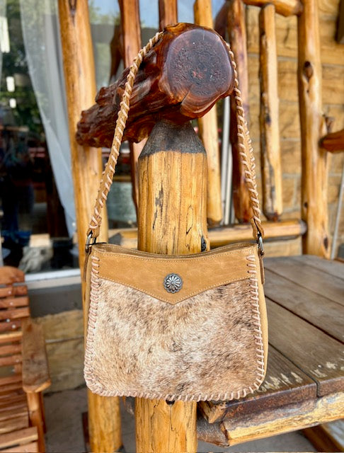 Cowhide Light-Brown Purse