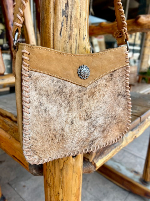 Cowhide Light-Brown Purse