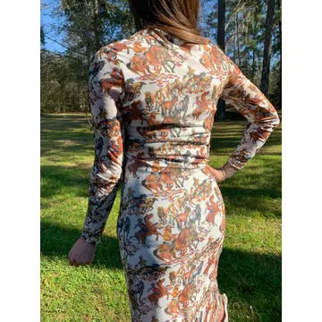 Buckaroo Long Sleeve Mesh Dress