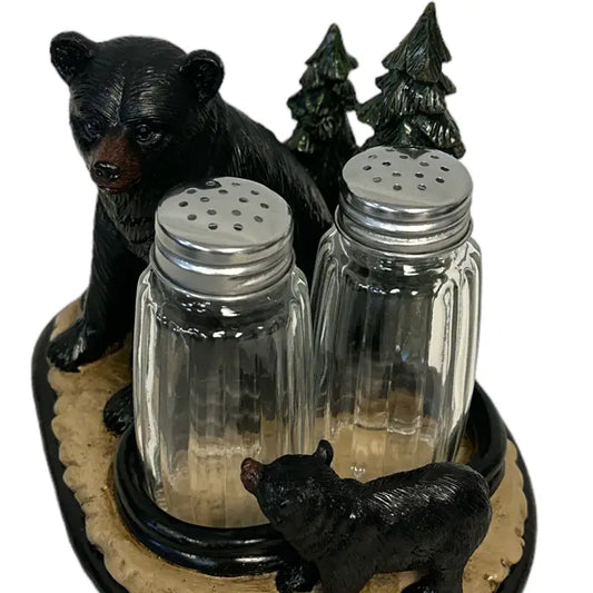 Black Bear and cub salt and pepper shaker