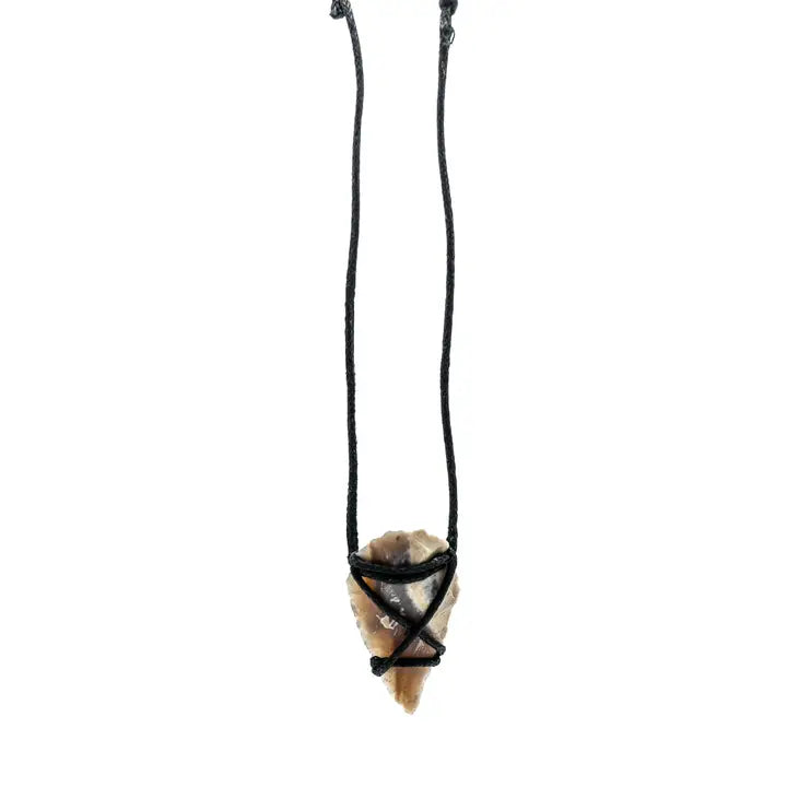 Cord Wrapped Arrowhead Necklace