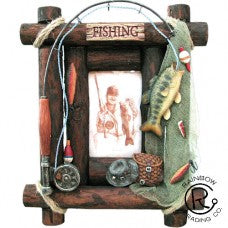 Rustic Fishing-Themed Picture Frame - 4x6