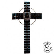 Metal Horseshoe Wall Cross