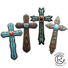Leather Concho 10" Wall Cross